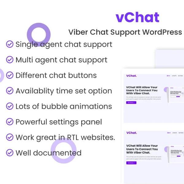 💬 "vChat – Viber Chat Support Plugin for WordPress Websites"